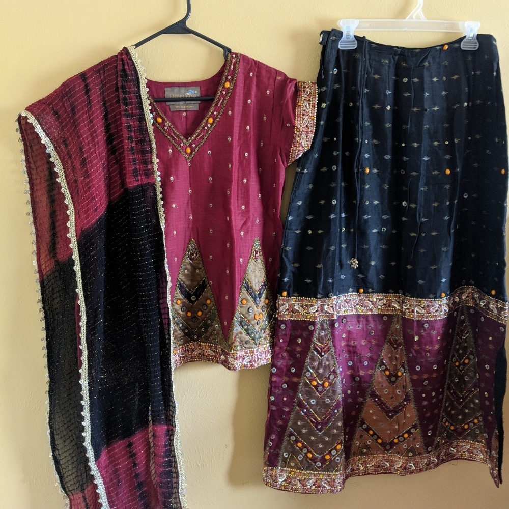 Lehenga Style Kurta With One Side Slit Skirt